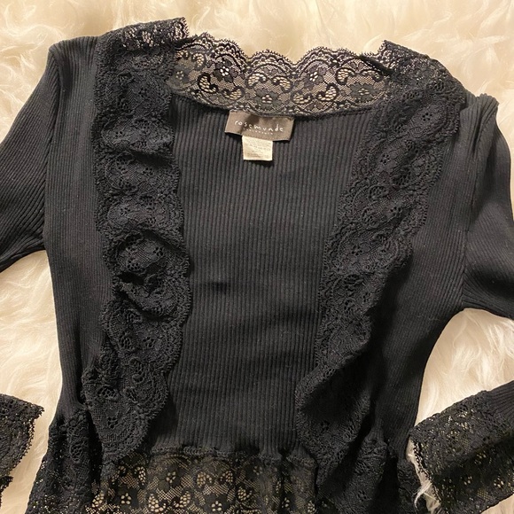 Cropped Vest with Lace, Silk Cotton, XS - Picture 6 of 9